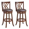 Hivvago 360â° Swivel Counter Height Chairs With Pu Leather Cushioned Seat And Footrests-30 Inches
