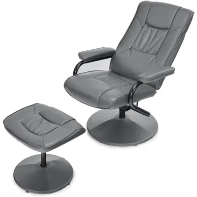 Hivvago 360â° Swivel Recliner Chair With Ottoman-gray