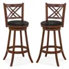 Hivvago 360â° Swivel Upholstered Barstools Set Of 2 With Back And Footrest-29 Inches