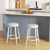 Hivvago 360â° Swivel Upholstered Rubberwood Frame Bar Stool Set Of 2 With Footrest-24 Inches