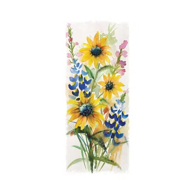 Hivvago 36"white Blue Green And Yellow Solid Wood Sunflowers Porch Sign In Multi