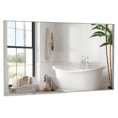 Hivvago 36x60 Inch Silver-framed Modern Oversized Mirror For Bathroom - Silver In White