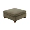 Hivvago 37 Inches Fabric Upholstered Wooden Ottoman, Taupe Brown