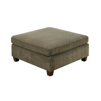 Hivvago 37 Inches Fabric Upholstered Wooden Ottoman, Taupe Brown
