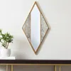 Hivvago 38" Brass And Silver Mixed Metal Diamond Accent Mirror In Gold