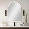 Hivvago 38" Clear Arch Unframed Led Lighted Bathroom Vanity Mirror In White