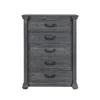 Hivvago 38" Gray Wood Five Drawer Dresser In Gray