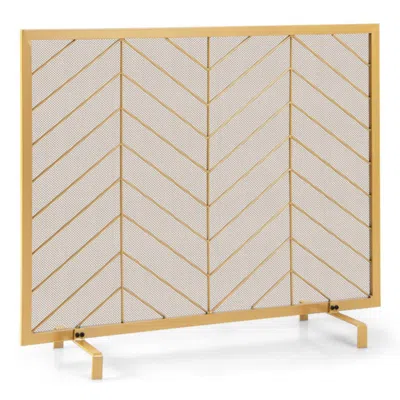Hivvago 38 X 31 Inch Single Panel Fireplace Screen-black In Neutral