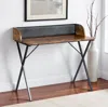 Hivvago 39" Brown And Black Wood And Metal X-shape Computer Desk In Brown