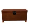 Hivvago 39" Brown Manufactured Wood And Metal Rectangular Coffee Table In Brown