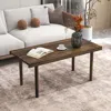 Hivvago 39 Inch Coffee Table With Slatted Tabletop For Living Room & Reception Room