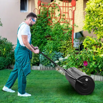 Hivvago 39 Inch Wide Push/tow Lawn Roller-green