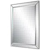 Hivvago 39 Inch Wood Mirror, Mirrored Frame, Beveled Panels, Silver In Silver
