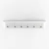 Hivvago 39" White Solid Wood Six Hook Wall Mount Coat Rack In White