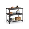 Hivvago 39.4 Inches Kitchen Shelf With Large Worktop In Gray