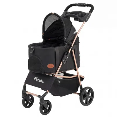 Hivvago 3-in-1 Pet Stroller For Small Medium Dogs Foldable With Detachable Carrier In Black