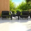 Hivvago 3pc Modular Outdoor Sofa Chair And Table Set, Gray Aluminum, Polyester In Black