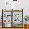 Hivvago 4 -tier Industrial Open Storage Bookshelf-coffee