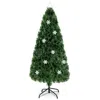 Hivvago 4 / 5 / 6 Feet Led Optic Artificial Christmas Tree With Snowflakes