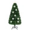 Hivvago 4 / 5 / 6 Feet Led Optic Artificial Christmas Tree With Snowflakes