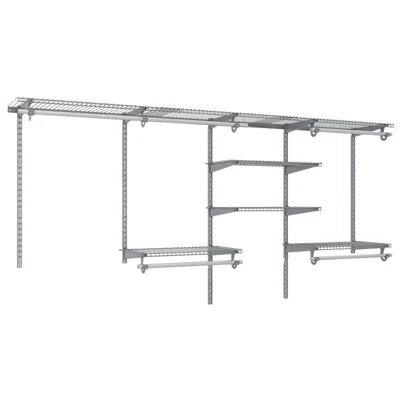 Hivvago 4-8 Feet Closet Organizers And Storage System With Hanging Rod For Laundry Bedroom In Metallic