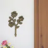 Hivvago 4" Antiqued Gold Cast Iron Flower Wall Hook In Gold