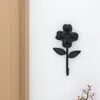 Hivvago 4" Black Cast Iron Flower Wall Hook In Black