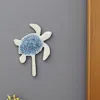 Hivvago 4" Blue And White Cast Iron Turtle Wall Hook In Gray