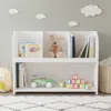 Hivvago 4 Compartment Childrenâ€s Bookcase And Playroom Storage Bookshelf - White