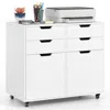 Hivvago 4 Drawer File Cabinet With Wheels For Home Office Organization-white