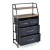 Hivvago 4-drawer Free Standing Storage Dresser With 2 Open Shelves-rustic Brown