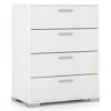 Hivvago 4 Drawer Storage Cabinet With Metal Legs Handles With Anti-toppling Devices-gray