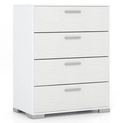 Hivvago 4 Drawer Storage Cabinet With Metal Legs Handles With Anti-toppling Devices-gray In White
