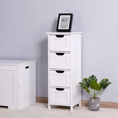 Hivvago 4 Drawers Free Standing Storage Cabinet For Bedroom And Bathroom - White
