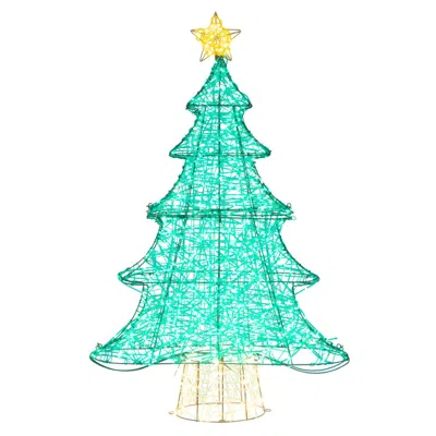 Hivvago 4 Feet Lighted Artificial Christmas Tree With 520 Led Lights And Top Star