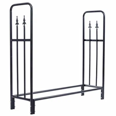 Hivvago 4 Feet Outdoor Heavy Duty Steel Firewood Wood Storage Rack