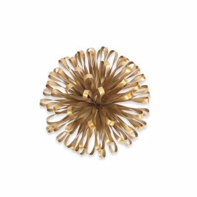 Hivvago 4" Gold Metal Abstract Bloom Painted Sculpture