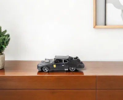 Hivvago 4" Gray Metal Hand Painted Model Car Tabletop Sculpture In Black