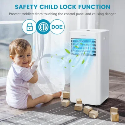 Hivvago 4-in-1 8000 Btu Air Conditioner With Cool Fan Dehumidifier And Sleep Mode-white