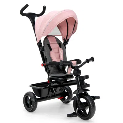 Hivvago 4-in-1 Baby Tricycle Toddler Trike With Convertible Seat-gray