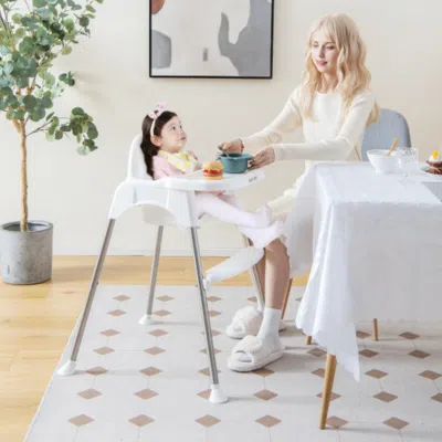 Hivvago 4-in-1 Convertible Baby High Chair With Removable Double Tray-white