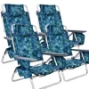 Hivvago 4-pack 5-position Outdoor Folding Backpack Beach Reclining Chair With Pillow