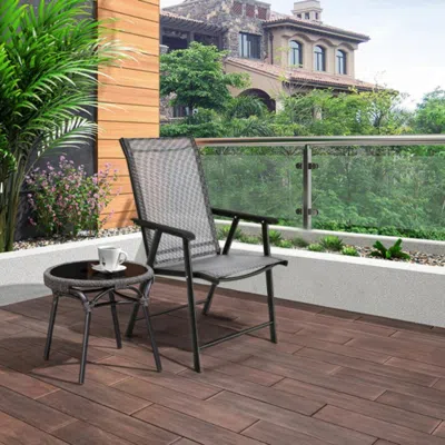 Hivvago 4-pack Patio Folding Chairs Portable For Outdoor Camping-black