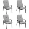 Hivvago 4 Patio Dining Stackable Chairs Set With High-back Cushions