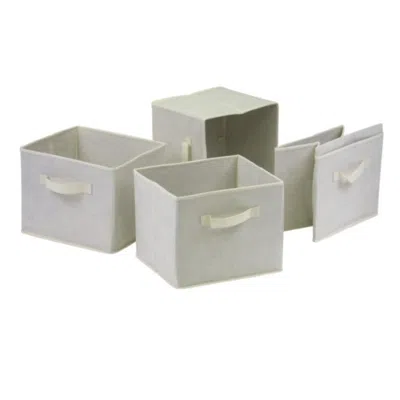 Hivvago 4-pc Foldable Fabric Basket Set Beige In Neutral
