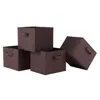 Hivvago 4-pc Foldable Fabric Basket Set Chocolate