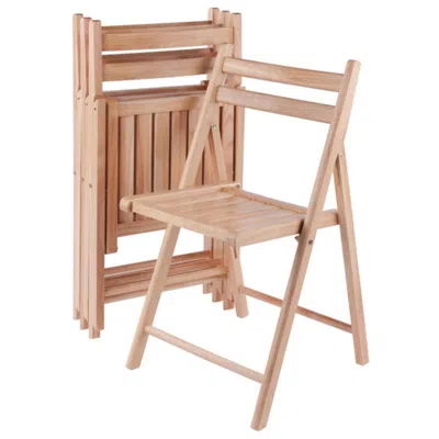 Hivvago 4-pc Folding Chair Set Natural In Neutral