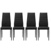 Hivvago 4 Pcs Modern Vertical Design Dining Kitchen Chair Pu Leather With Metal Legs - Black In Black