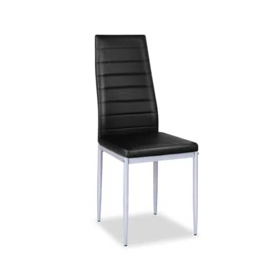 Hivvago 4 Pcs Pvc Leather Dining Side Chairs Elegant Design -black