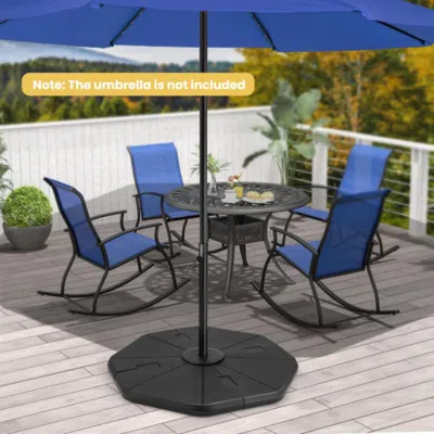 Hivvago 4-piece Fillable Umbrella Base Stand For Garden Yard Poolside